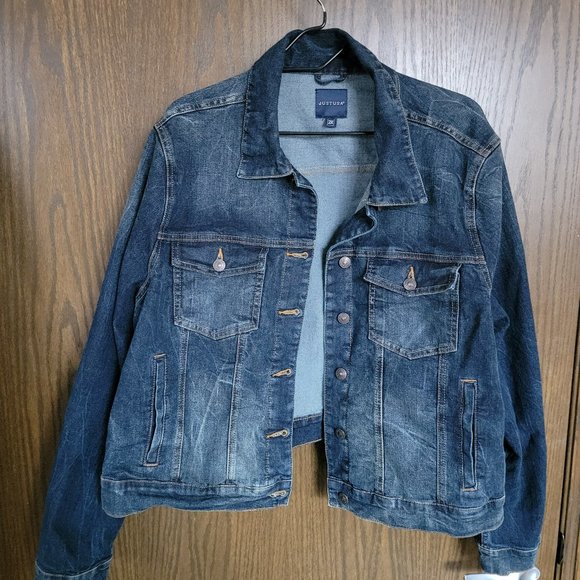Just USA Distressed Denim Jacket 2X - Picture 2 of 13